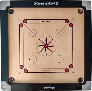 Wooden Carrom Board with Coins Striker - Medium Size (27 x 27-2 Inches) - Picture 1 of 4