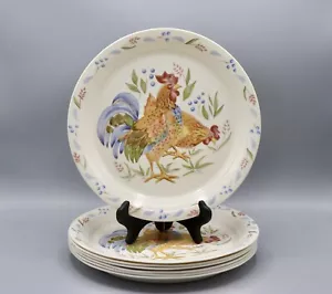 Set of 7 Corelle Country Morning 10.25" Dinner Plates Roosters Hens Farmhouse - Picture 1 of 8