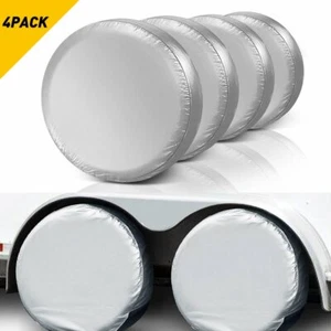 Set of 4 Wheel Tire Covers 27"-29" For RV Trailer Camper Car Truck Motorhome SUV - Picture 1 of 8