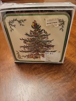 Spode Christmas tree coasters new - Image 1 of 4