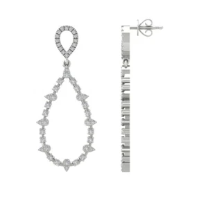 925 Sterling Silver 5/8 cttw Diamond Drop and Dangle Earrings for Women - Picture 1 of 5