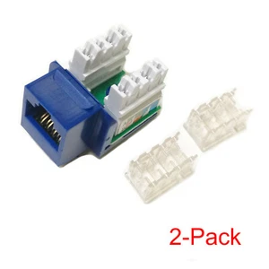 2pcs Cat6 RJ45 8P8C Modular Keystone Jack Punch Down Type - Blue - Bild 1 von 1