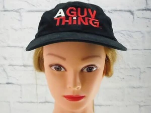 A GUY THING Mütze Kappe Erwachsene bestickt Riemen hinten verstellbar SCHWARZ  - Bild 1 von 7