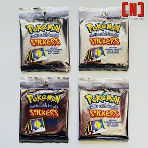 4 x 1999 Vintage Pokemon Sealed Sticker Booster Pack Bundle Artbox - 40 Stickers