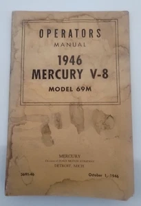 1946 Mercury V8 Model 69M ORIGINAL Owners Manual Operators Instructions - Picture 1 of 8