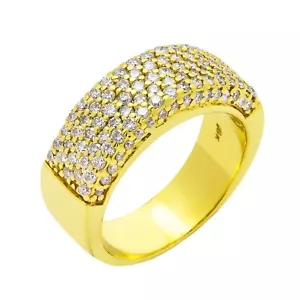 Sonia B 18K Yellow Gold Diamond Cluster Band Ring 2.15ct TDW Size 8.75 - Picture 1 of 3