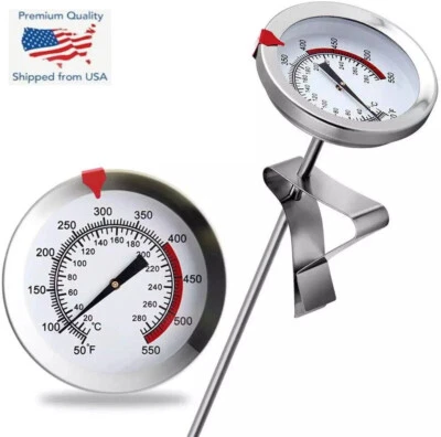 12" Meat Cooking Thermometer Stainless Steel Stem BBQ Grill Turkey Deep Fry - Image 1 of 3