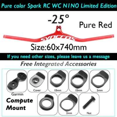 Carbon MTB Bicycle Integrated Handlebar  8 17 25 Degree One Shaped Riser Bar - Image 1 of 4