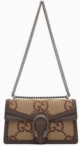 NUOVA BORSA A TRACOLLA GUCCI MARRONE E CAMMELLO BEIGE MAXI GG TELA MARRONE PELLE DIONISO