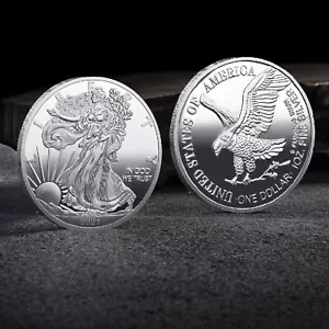 2021 1Oz Collectible American Fine Silver Eagle Coin Liberty Souvenirmünze Neu - Bild 1 von 5