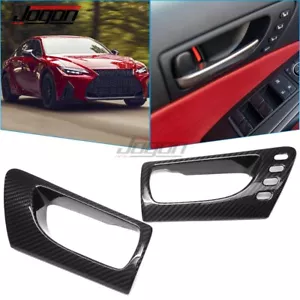Carbon Door Handle Seat Memory Button Cover For Lexus IS300 IS350 IS500 2021-24 - Picture 1 of 10