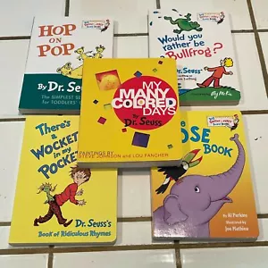 Lotto Di 5 Dr Seuss's Wocket IN My Tasca Hop On Pop Tavola Libri Molti Colorati - Picture 1 of 7