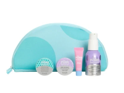 Juego de viaje beneficioso de 5 piezas-aceite de limpieza-mascarilla de arcilla-hidratante-imprimación mate-bolsa-NUEVO Foto 1 de 4