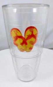 Tervis Flip Flop Orange Gold Glitzer doppelt isoliert 24 Oz klar Becher - Bild 1 von 4