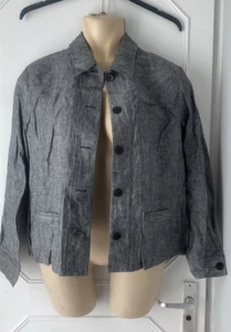 Collection by Jennifer Moore Womens Sz 14 Grey Linen Jacket /Blazer - Picture 1 of 8