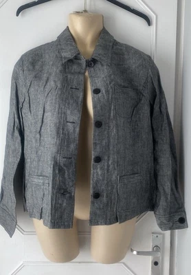 Collection by Jennifer Moore Womens Sz 14 Grey Linen Jacket /Blazer - Image 1 of 4