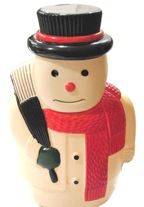 Vintage Blasform Schneemann 3D 11" x 7" In oder Out Dekor kann auf Stange setzen einige Vergilbungen - Bild 1 von 10