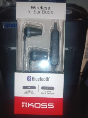 KOSS The Plug Wireless Bluetooth in-Ear Buds in-Line Microphone and Remote No... - Image 1 of 4