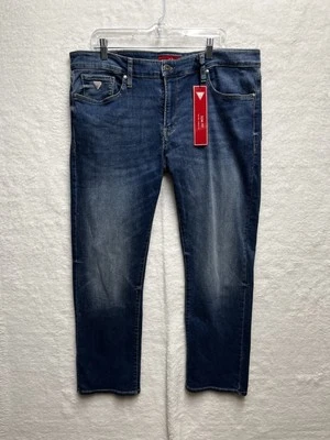 Nuevo con etiquetas Guess Slim Fit tiro bajo pierna estrecha Lincoln recto Moonston 36x30 Foto 1 de 4