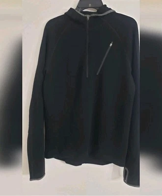 Ibex Black Hoodie 1/2 Zip Thumb Holes Medium - Image 1 of 4