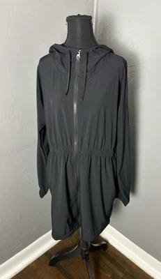 Z By Zella Womens Black Light Weight Rain Jacket Size Medium Adjustable Waist - Image 1 of 4