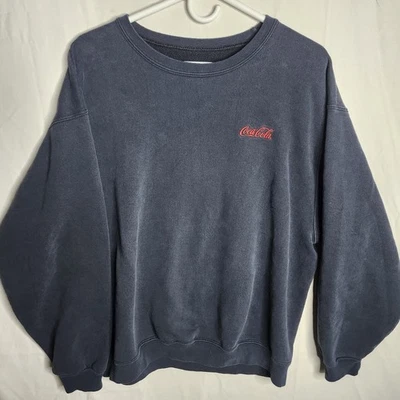 Vintage Coca Cola Sweatshirt Mens Large Black Crewneck  - Image 1 of 4