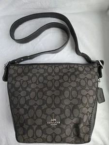 Coach Umhängetasche Dufflette Jacquard schwarz und rauchgrau Crossbody 25697 - Bild 1 von 22