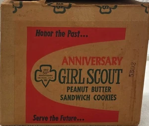 Vintage 1962 50th ANNIV. Girl Scout Cookie Box intact w/ handles Cardboard Box - Picture 1 of 6