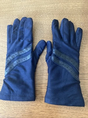 Women’s Vintage Navy And Black Winter Gloves Sheer Energy Gloves By L’Eggs - Image 1 of 4