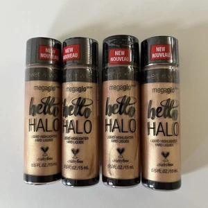 4 Wet n Wild MegaGlo Hello Halo Liquid Face Highlighter#309B-Goddess Glow SEALED - Picture 1 of 3