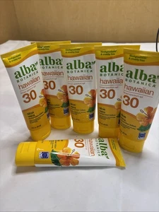 6X Alba Botanica Sunscreen Hawaiian Aloe Vera Lotion SPF30 3oz x6 Lot Case 11-24 - Picture 1 of 3