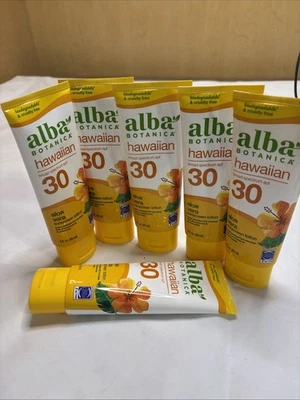 6X Alba Botanica Sunscreen Hawaiian Aloe Vera Lotion SPF30 3oz x6 Lot Case 11-24 - Image 1 of 3