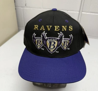 Vintage 90’s Baltimore Ravens Shield x3 SnapBack Hat nw/tgs logo 7 - Image 1 of 4