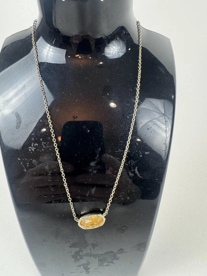 Ожерелье Kendra Scott граненая подвеска серебристое регулируемая цепочка женское 18 - Изображение 1 из 4