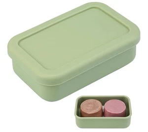 Großer Reise Seifenbehälter Auslaufsicher, Silikon Shampoo Bar Halter, Erbsengrün - Bild 1 von 3