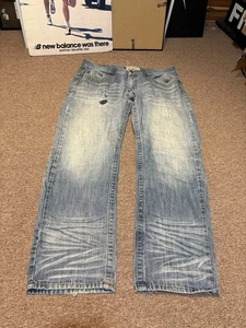Vintage 2000s Emcee Y2K Embroidered 36 Waist 30 Inseam Jeans - Picture 1 of 22