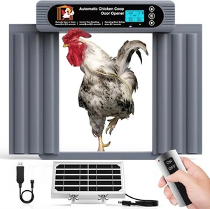 Puerta Automática Gallinero, Protección Anti Pellizcos, Tamaño Extra Grande, Programa... - Imagen 1 de 9