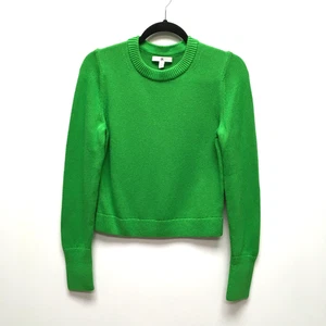 Banana Republic Womens VERY Green Rib Crew Neck Cotton Silk Pullover Sweater S - Picture 1 of 7