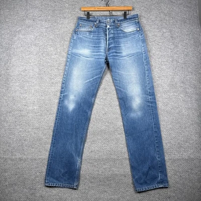Jeans vintage Levis 501xx para hombre 34x38 (33x34) azul denim botón mosca hechos en EE. UU. Foto 1 de 4