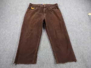 Empyre Corduroy Pants Mens 38x25 Brown Relaxed Fit Cutoff Hems Baggy - Picture 1 of 17