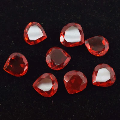 Lote de 8 peças de pedras preciosas soltas em forma de pera topázio vermelho natural certificado 105 quilates - Imagem 1 de 4