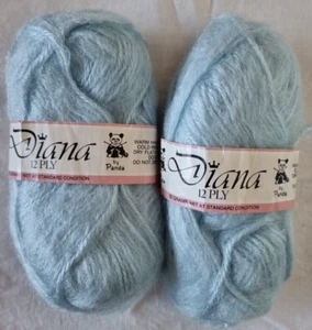 Vintage Yarn Panda DIANA Acrylic 12ply Pale Blue Fluffy 2 x 50g - Picture 1 of 4