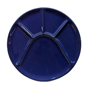 Tapas Teller Aperitif Fondue 5 Fächer Keramik blau 25 cm Set 6 Stück - Bild 1 von 1