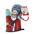 Hipster Santa Oven Mitt w/Cookie Cutter - Hope Your Holidays Are SANTASTIC!