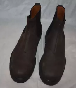 Stivali Chelsea marroni Ermenegildo Zegna da uomo taglia 9 US pelle scamosciata senza scatola di design - Foto 1 di 9