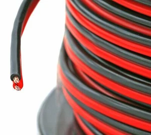 16 Gauge AWG OFC Copper Power Primary wire RED/Black Bonded Zip Cord Conductive - Picture 1 of 3