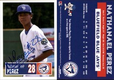 Nathanael Perez Signed 2018 Grandstand Bluefield Blue Jays #NNO Card Auto AU