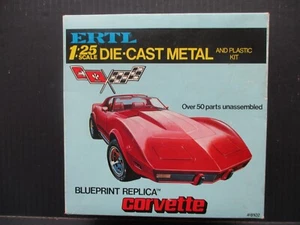 Ertl Metal Corvette "Blueprint Replica" 1:25 Kit #8102 Partially Assembled - Picture 1 of 9