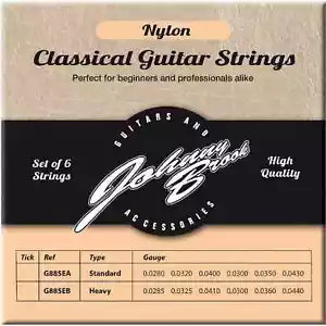Nylon Classical Guitar Strings Premium Set of 6 Johnny Brook Standard Heavy UK - Picture 1 of 3