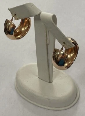 JCM Jacmel Mauritius 925 Sterling Silver Gold Vermeil Wide Hoop Earrings - Image 1 of 4